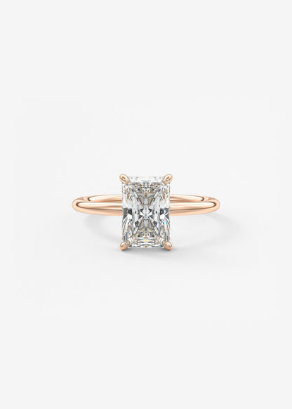 Radiant Hidden Halo Lab Grown Diamond Engagement Ring