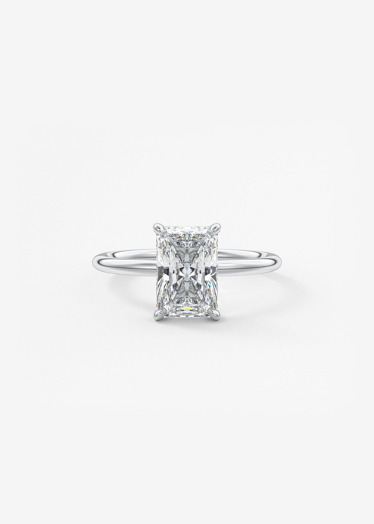 Radiant Hidden Halo Lab Grown Diamond Engagement Ring