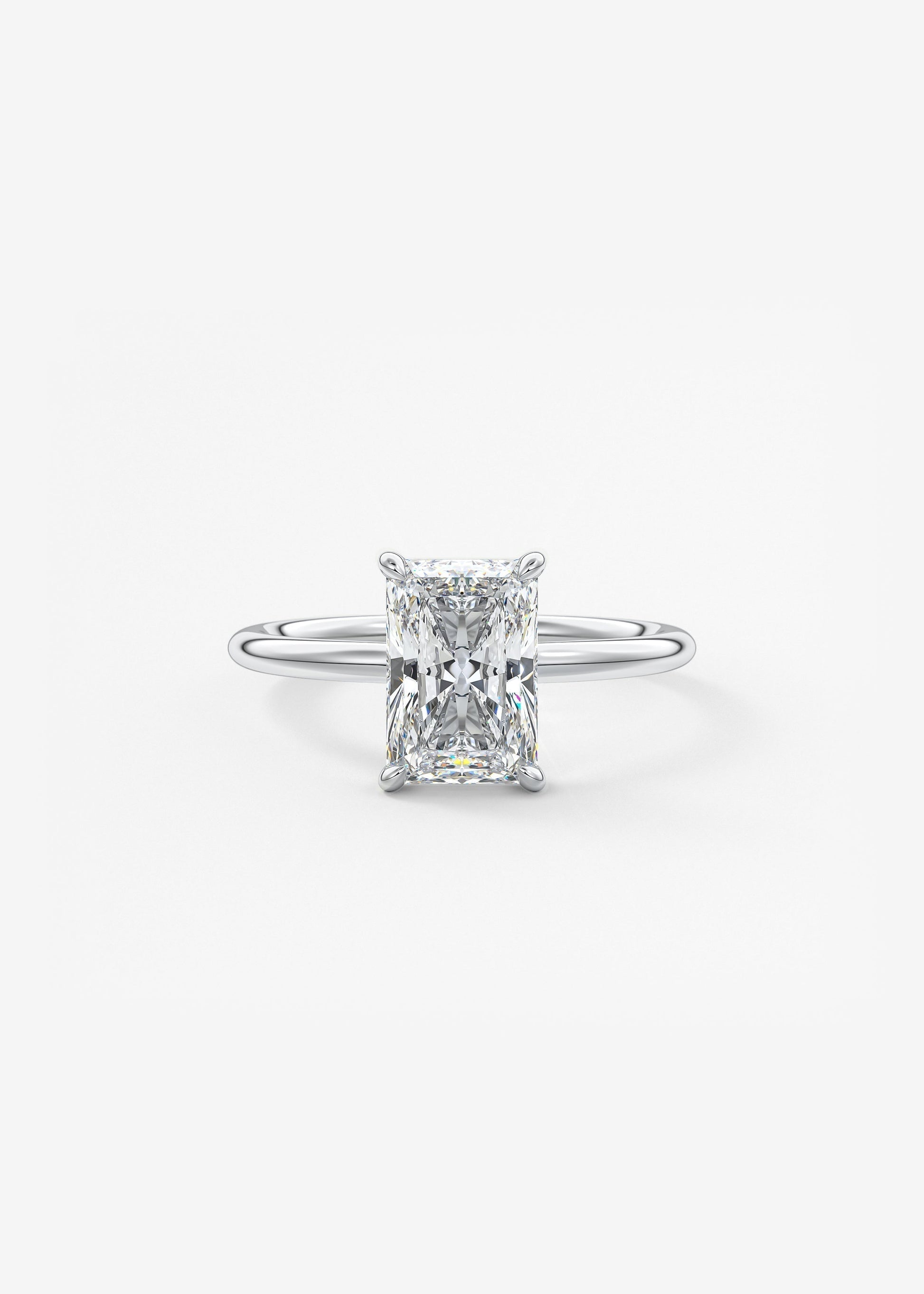 Radiant Hidden Halo Lab Grown Diamond Engagement Ring