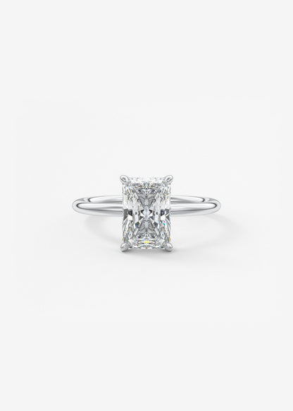 Radiant Hidden Halo Lab Grown Diamond Engagement Ring