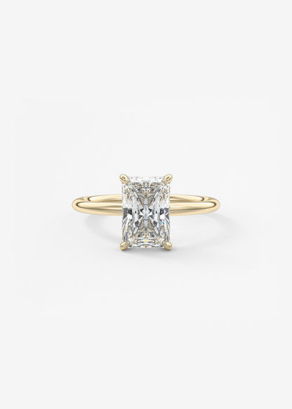 Radiant Hidden Halo Lab Grown Diamond Engagement Ring