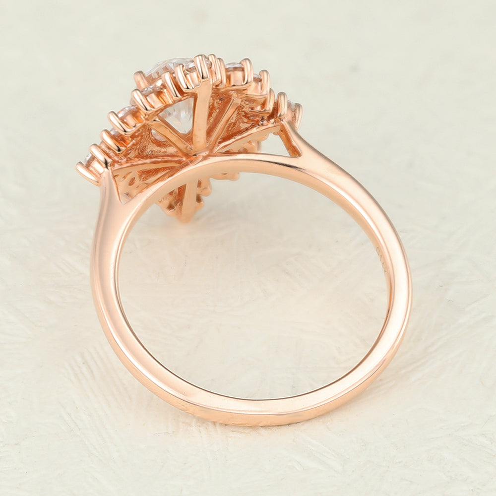Oval Cluster Lab-Grown Diamond Engagement Ring