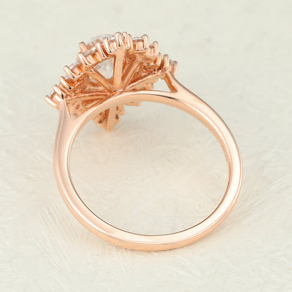 Oval Cluster Lab-Grown Diamond Engagement Ring