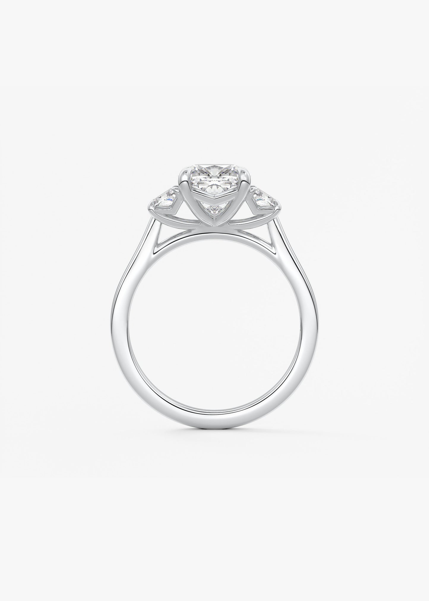 Cushion Three Stone Lab Grown Diamond Engagement Ring
