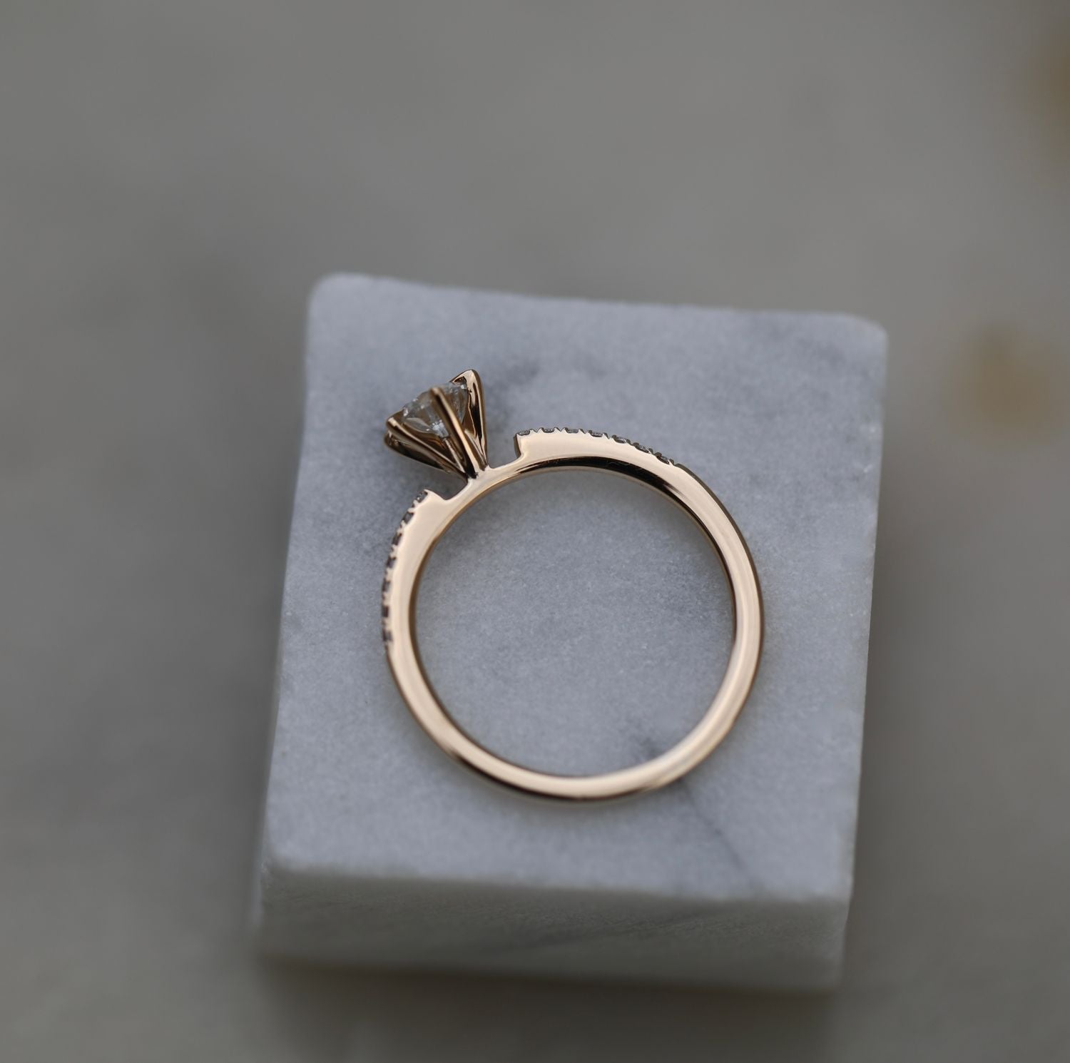 Round Cut Pave Lab Grown Diamond Engagement Ring