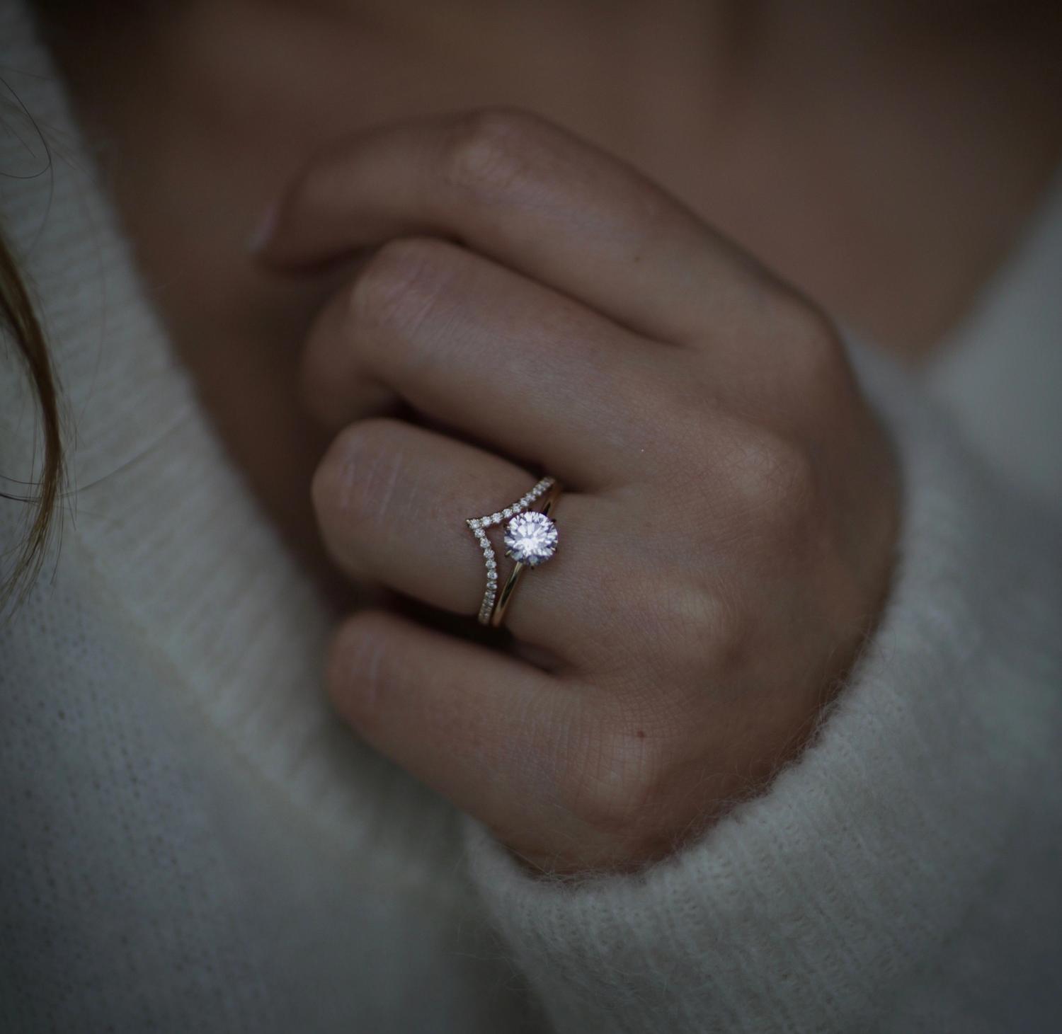 Round Solitaire Lab Grown Diamond Engagement Ring