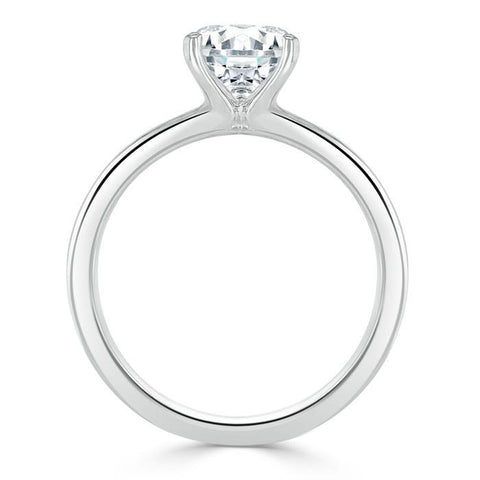 0.75 CT Round Cut Solitaire Moissanite Engagement Ring 4