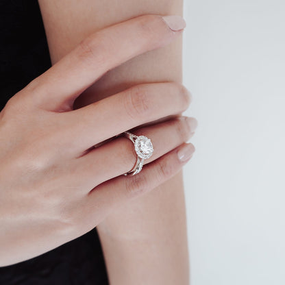 Round Crisscross Pave Lab Grown Diamond Engagement Ring