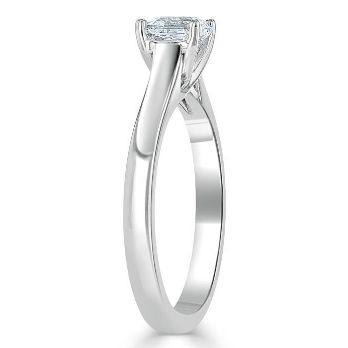 1.0 CT Asscher Cut Solitaire Moissanite Engagement Ring 3