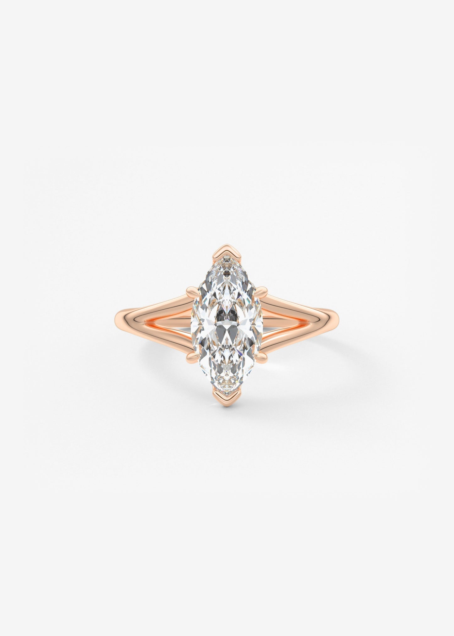 Marquise Split Shank Lab Grown Diamond Engagement Ring