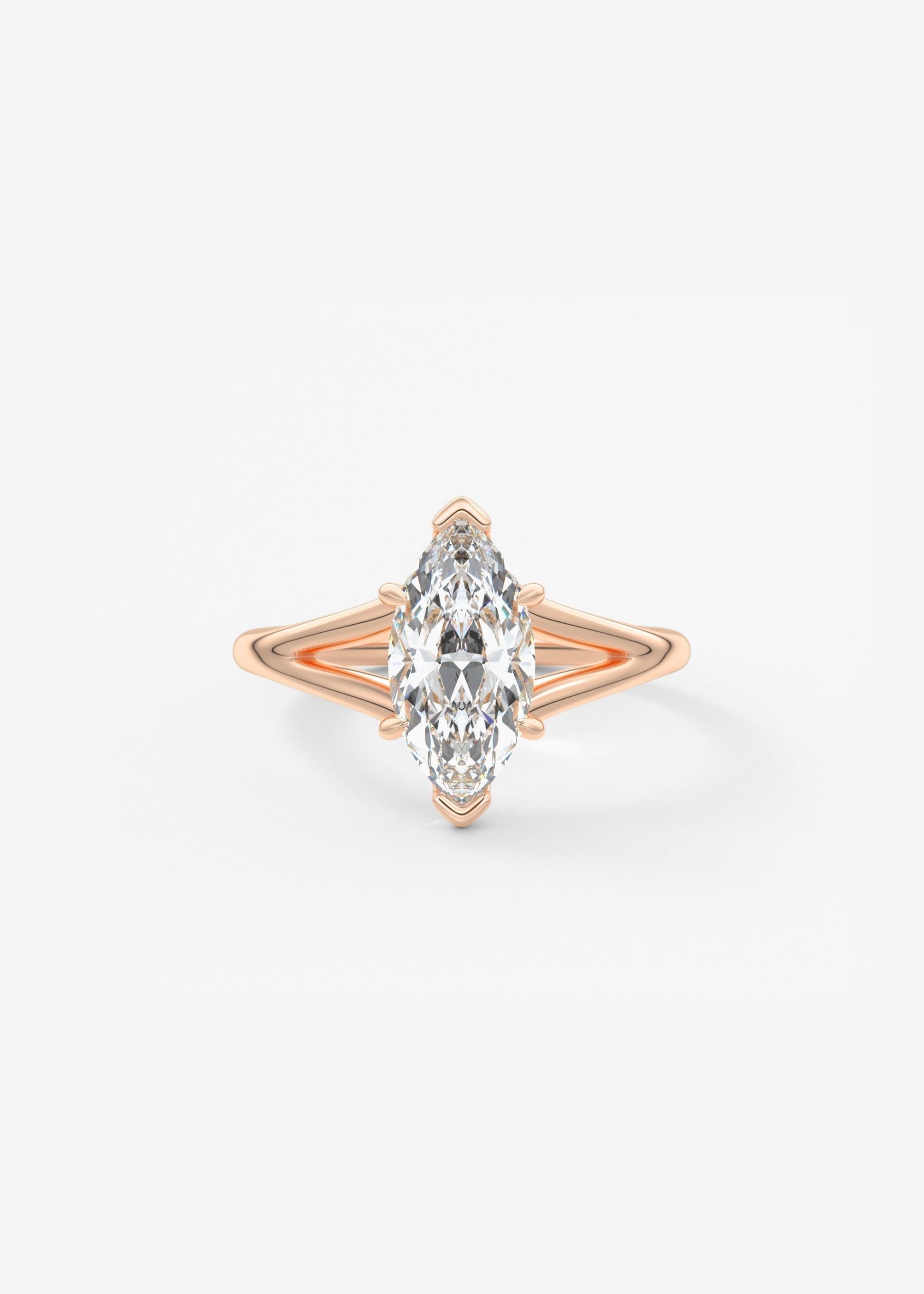 Marquise Split Shank Lab Grown Diamond Engagement Ring