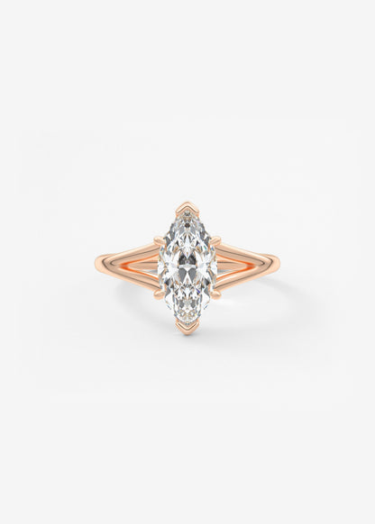 Marquise Split Shank Lab Grown Diamond Engagement Ring