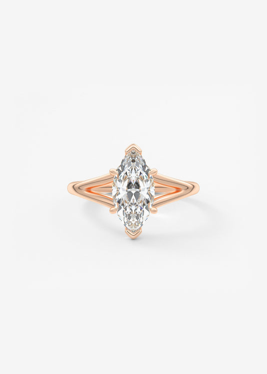 Marquise Split Shank Lab Grown Diamond Engagement Ring