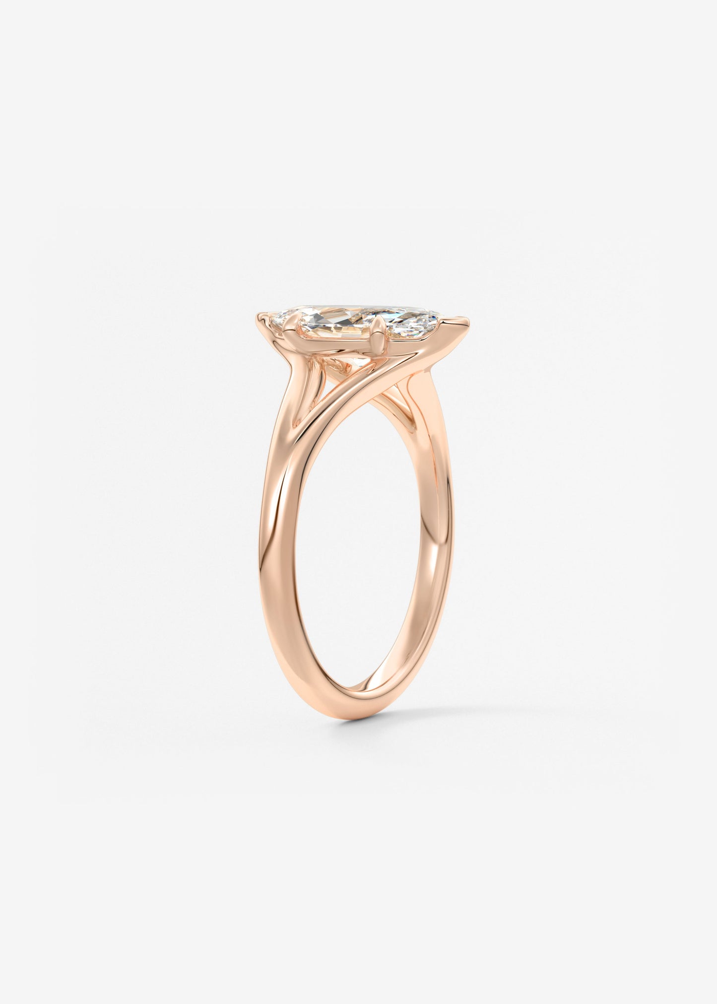 Marquise Split Shank Lab Grown Diamond Engagement Ring