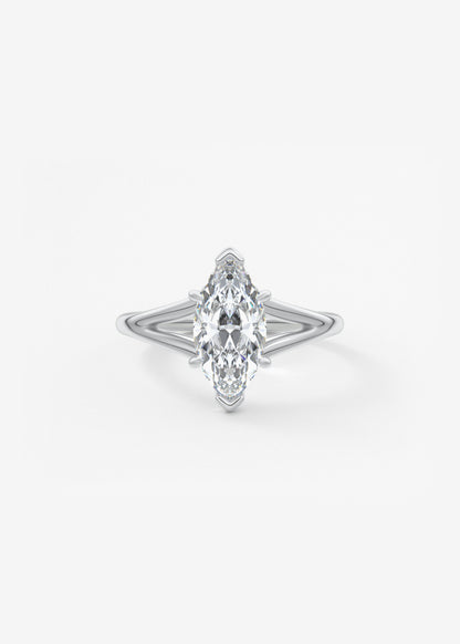 Marquise Split Shank Lab Grown Diamond Engagement Ring