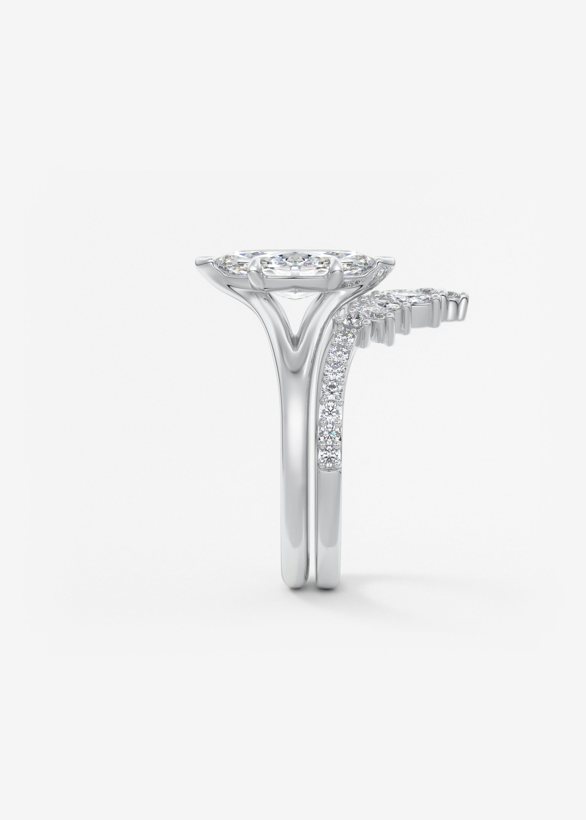 Marquise Split Shank Lab Grown Diamond Engagement Ring