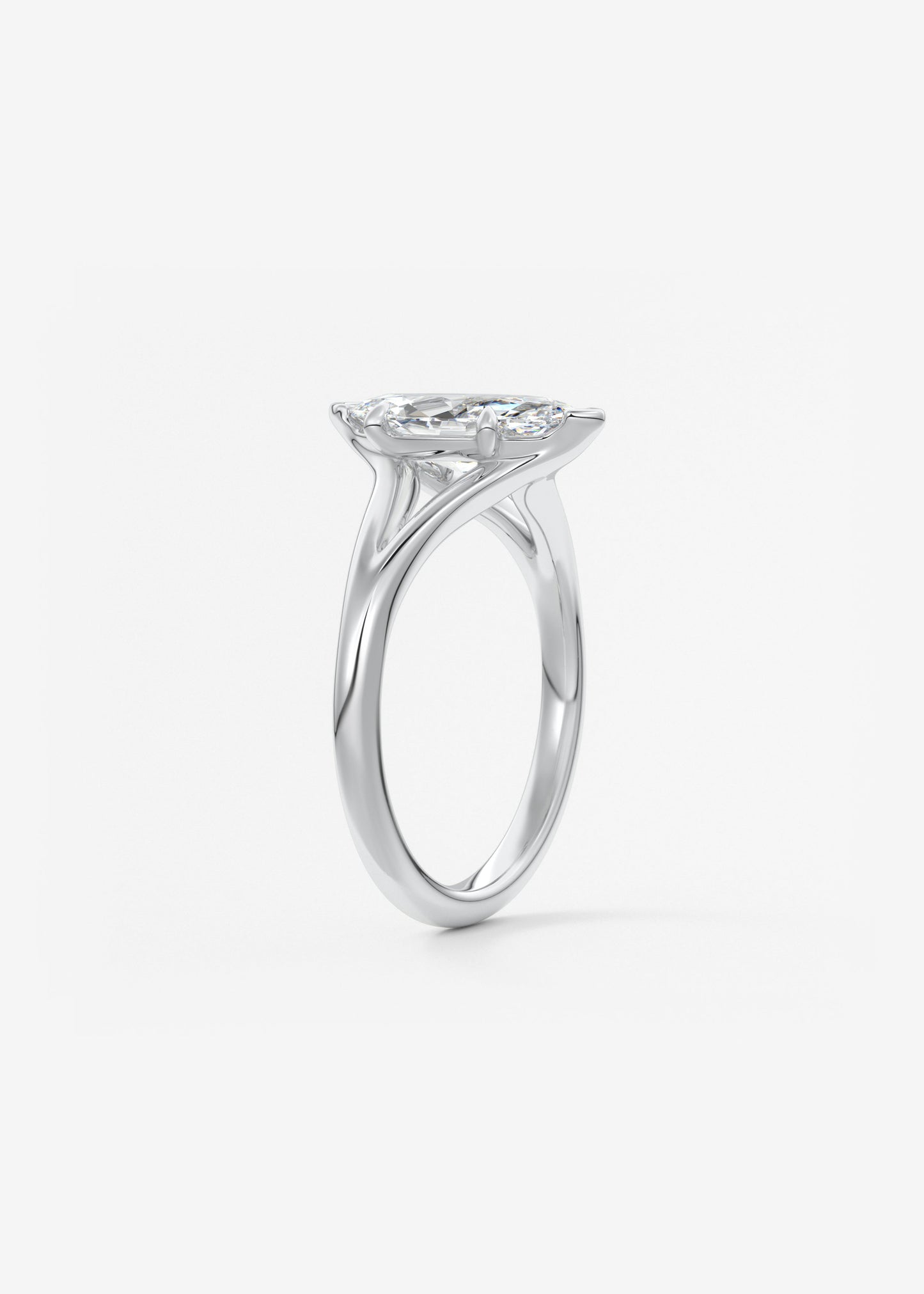 Marquise Split Shank Lab Grown Diamond Engagement Ring
