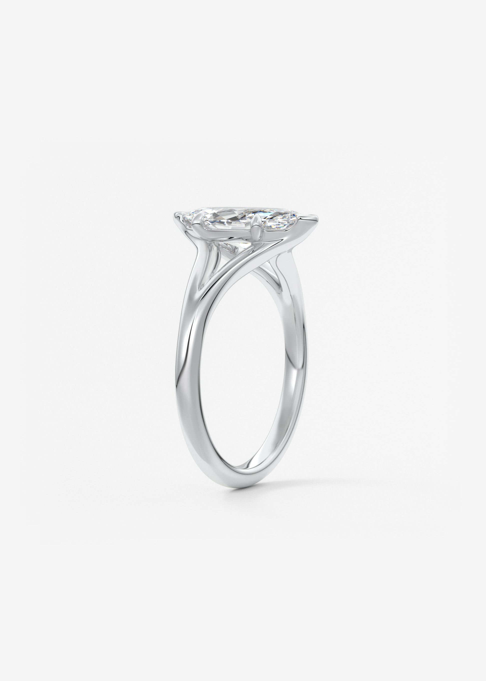 Marquise Split Shank Lab Grown Diamond Engagement Ring