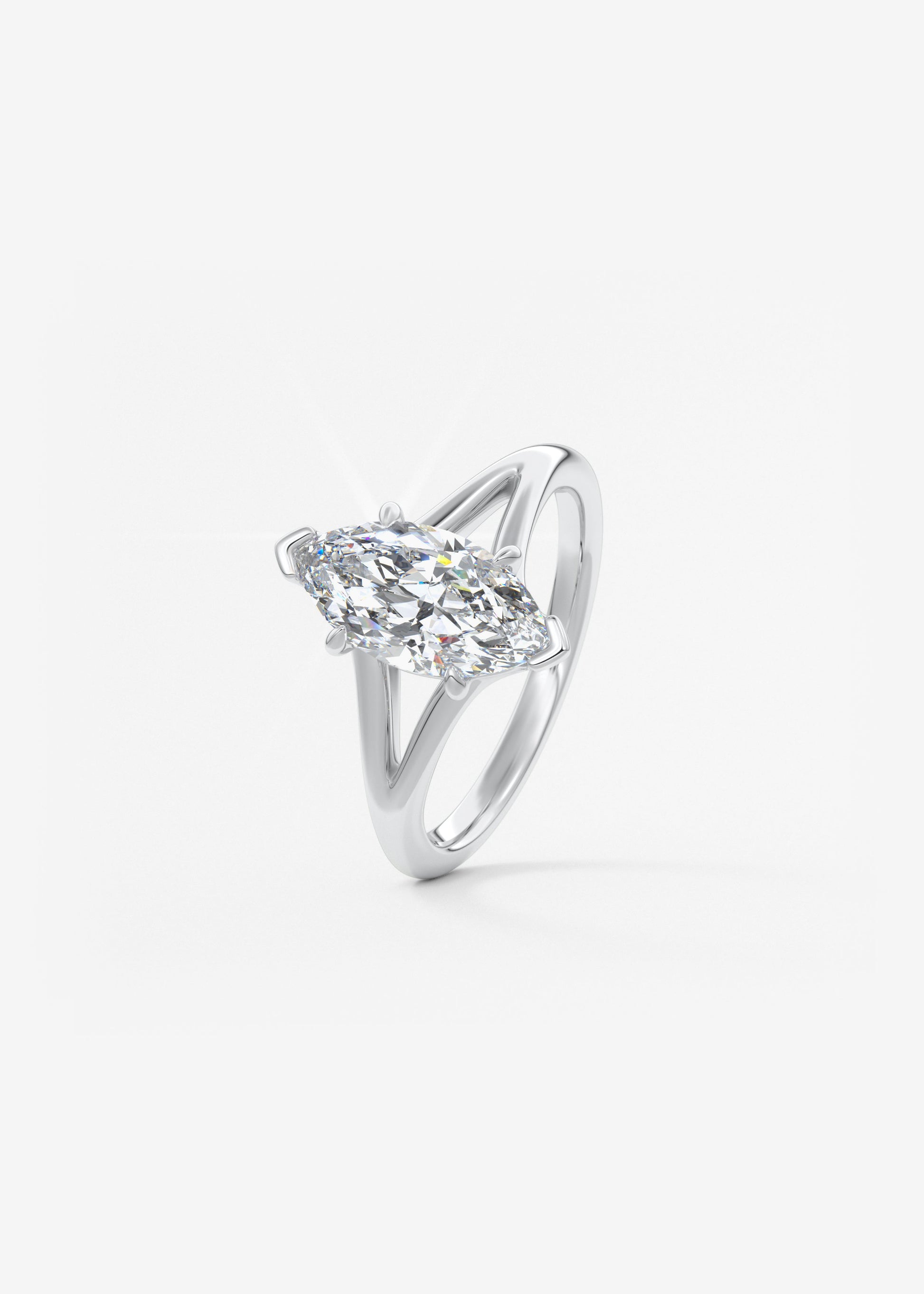Marquise Split Shank Lab Grown Diamond Engagement Ring