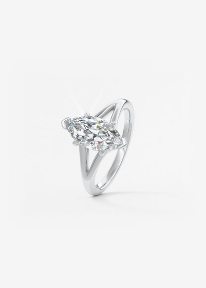 Marquise Split Shank Lab Grown Diamond Engagement Ring