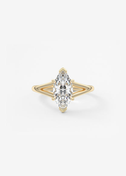 Marquise Split Shank Lab Grown Diamond Engagement Ring