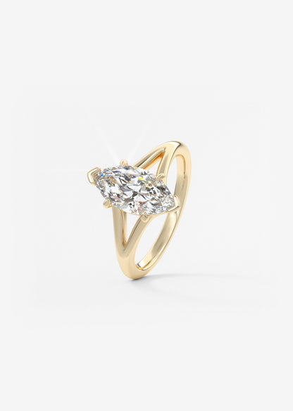 Marquise Split Shank Lab Grown Diamond Engagement Ring