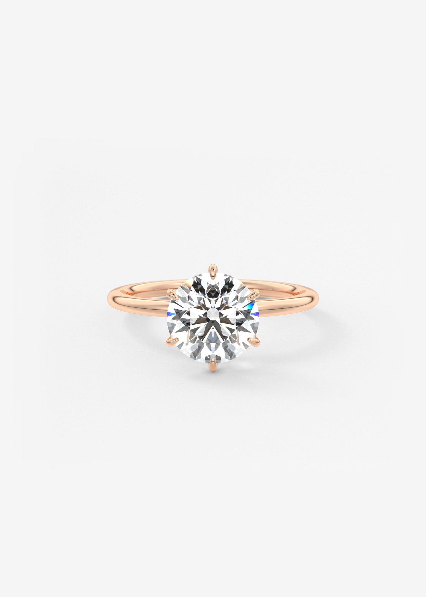 Round Solitaire Lab Grown Diamond Engagement Ring