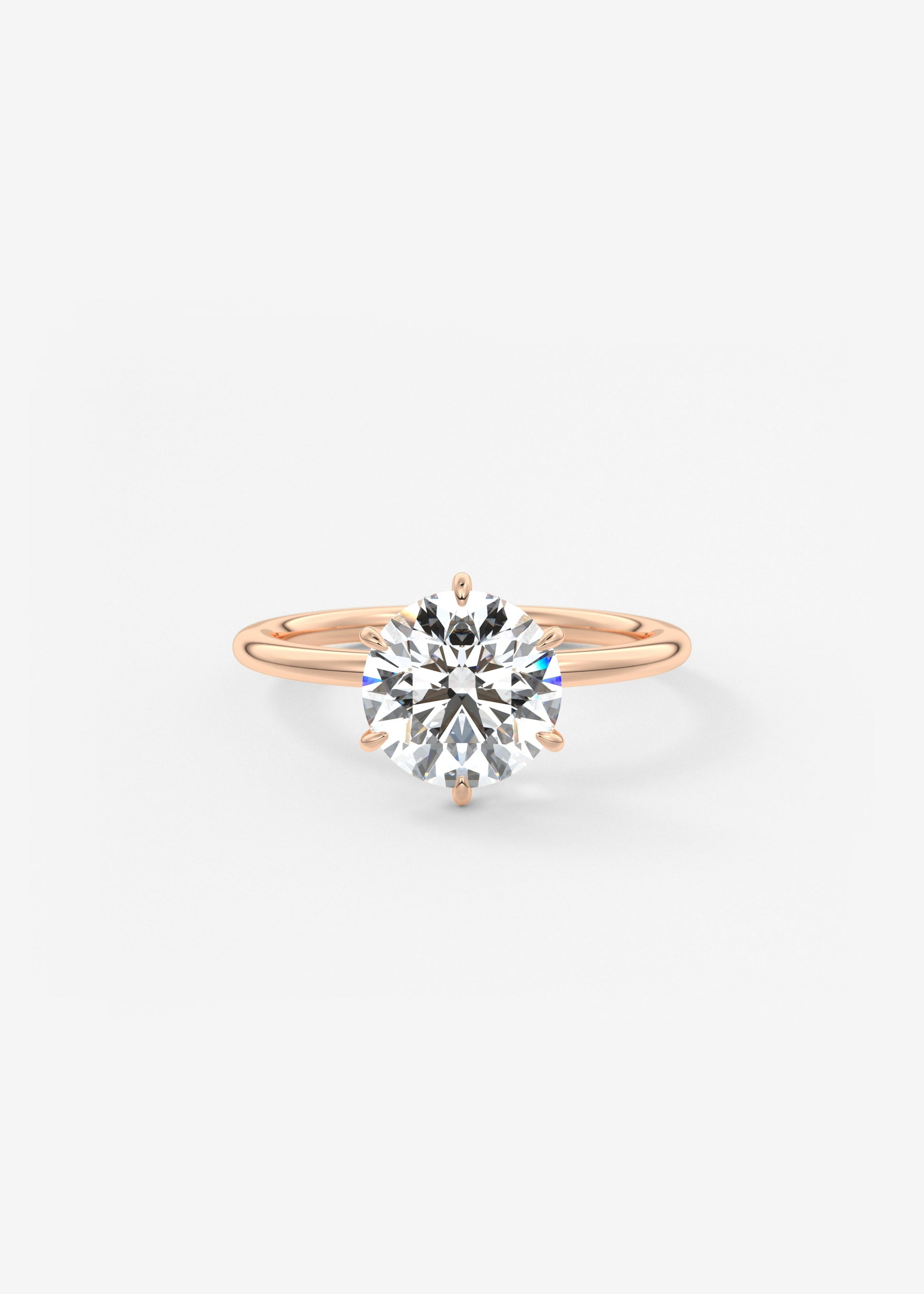 Round Solitaire Lab Grown Diamond Engagement Ring