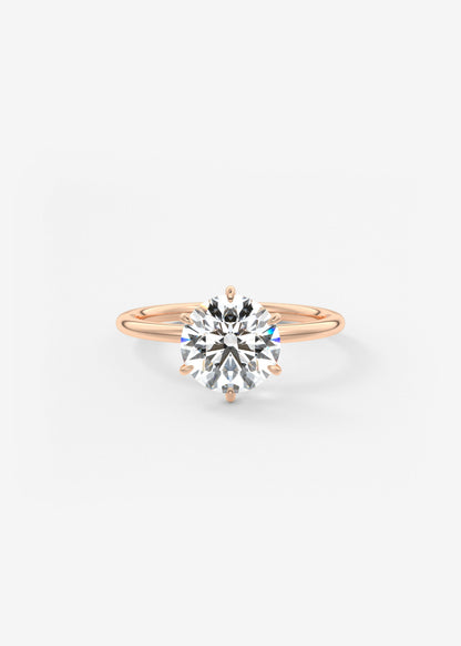 Round Solitaire Lab Grown Diamond Engagement Ring