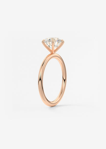 Round Solitaire Lab Grown Diamond Engagement Ring