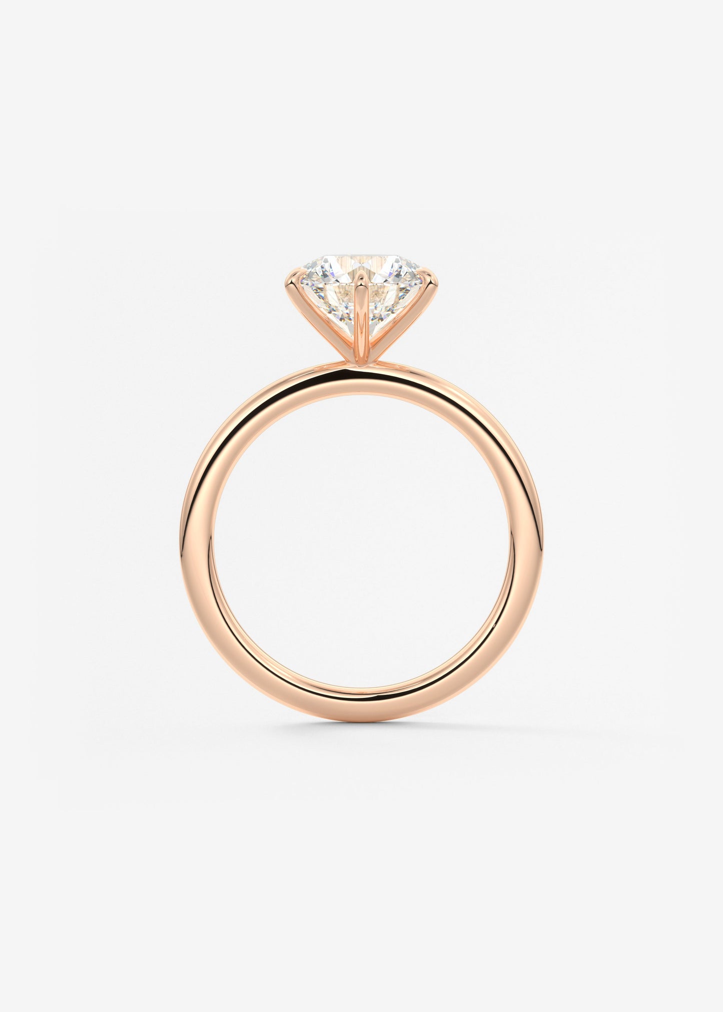 Round Solitaire Lab Grown Diamond Engagement Ring