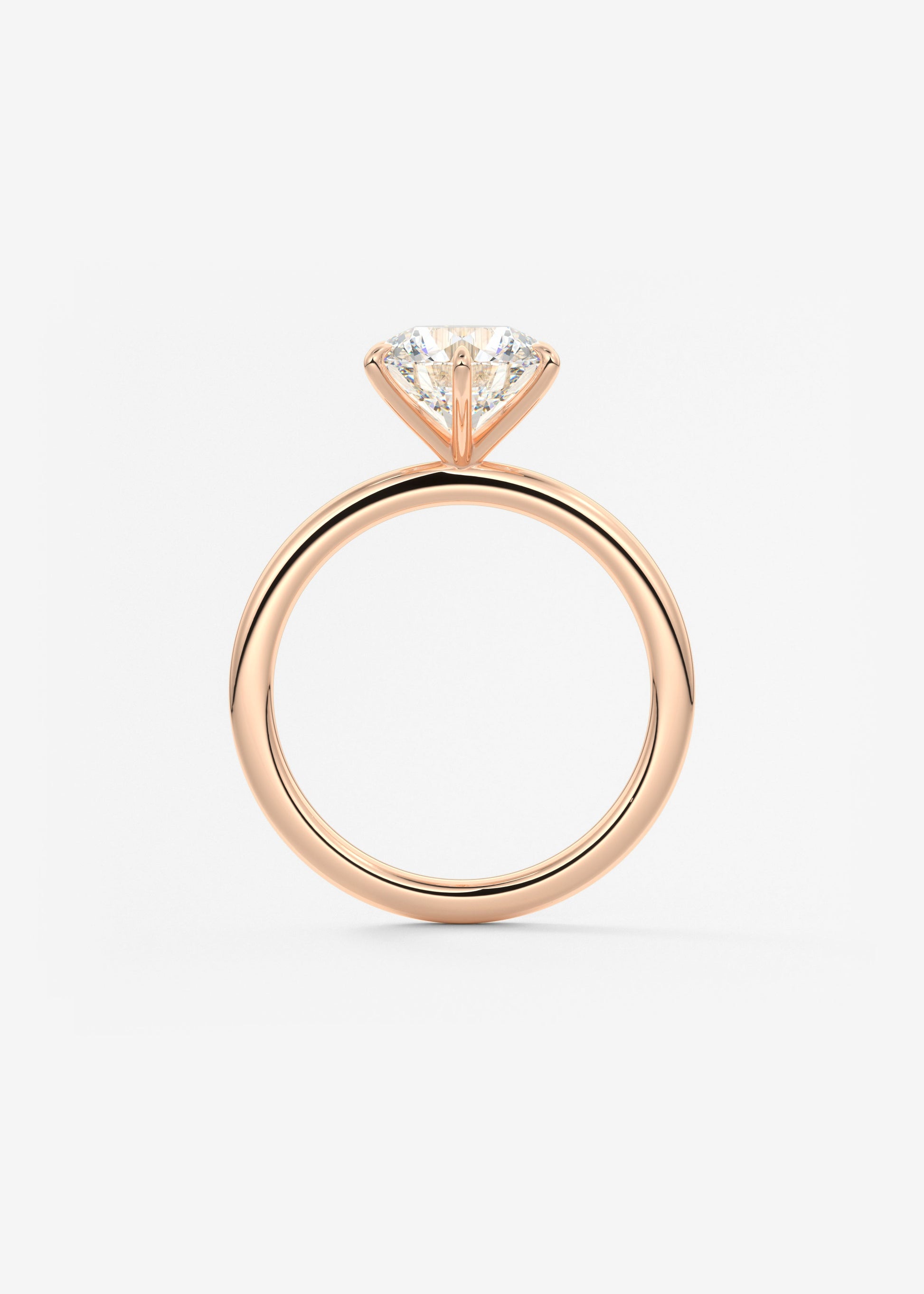 Round Solitaire Lab Grown Diamond Engagement Ring