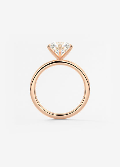 Round Solitaire Lab Grown Diamond Engagement Ring