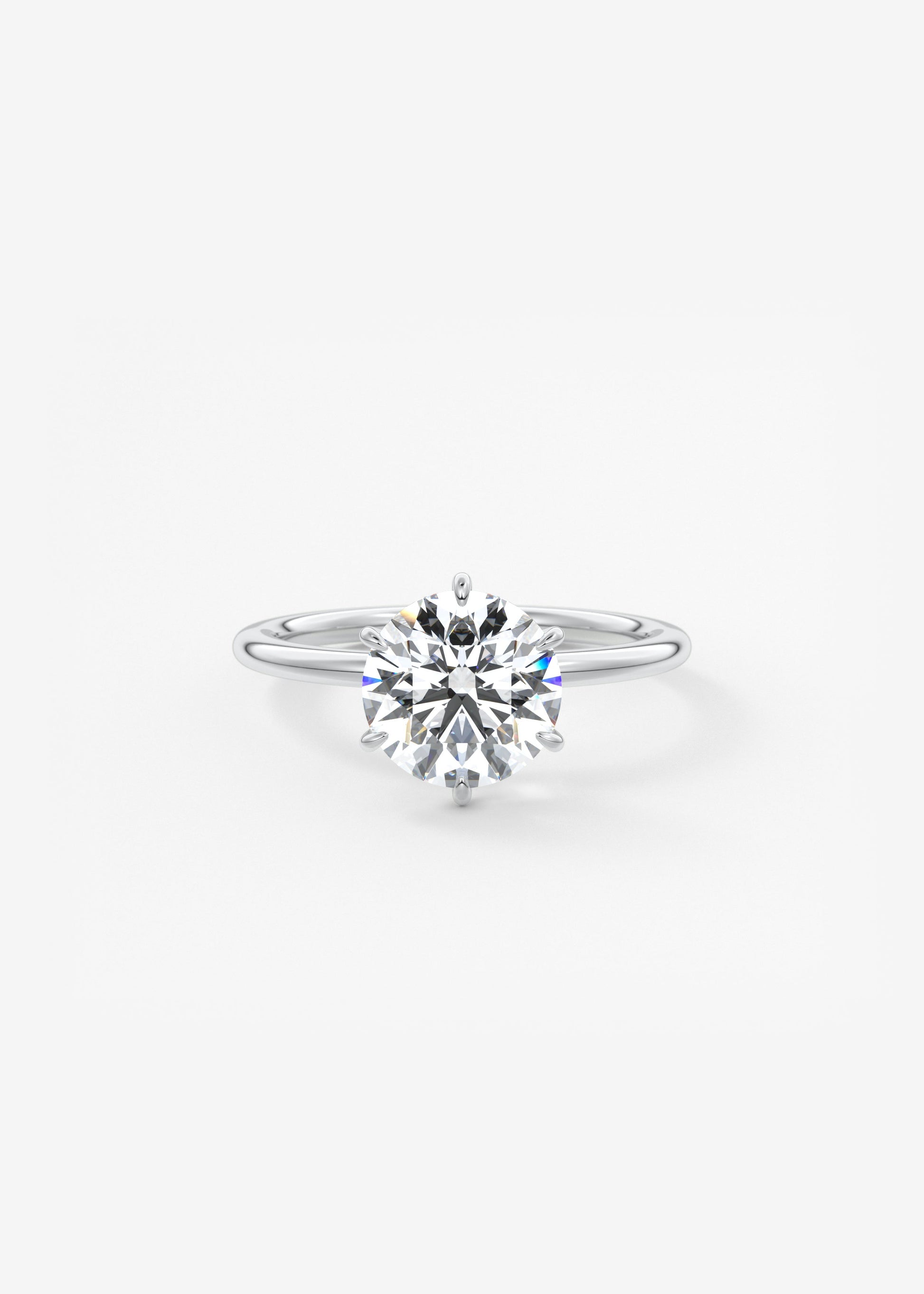 Round Solitaire Lab Grown Diamond Engagement Ring