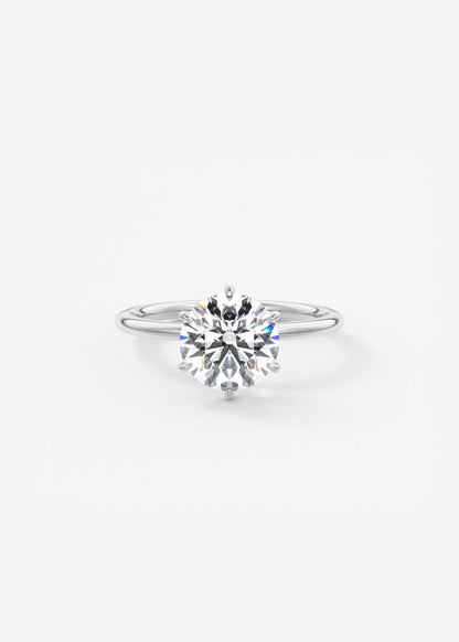 Round Solitaire Lab Grown Diamond Engagement Ring