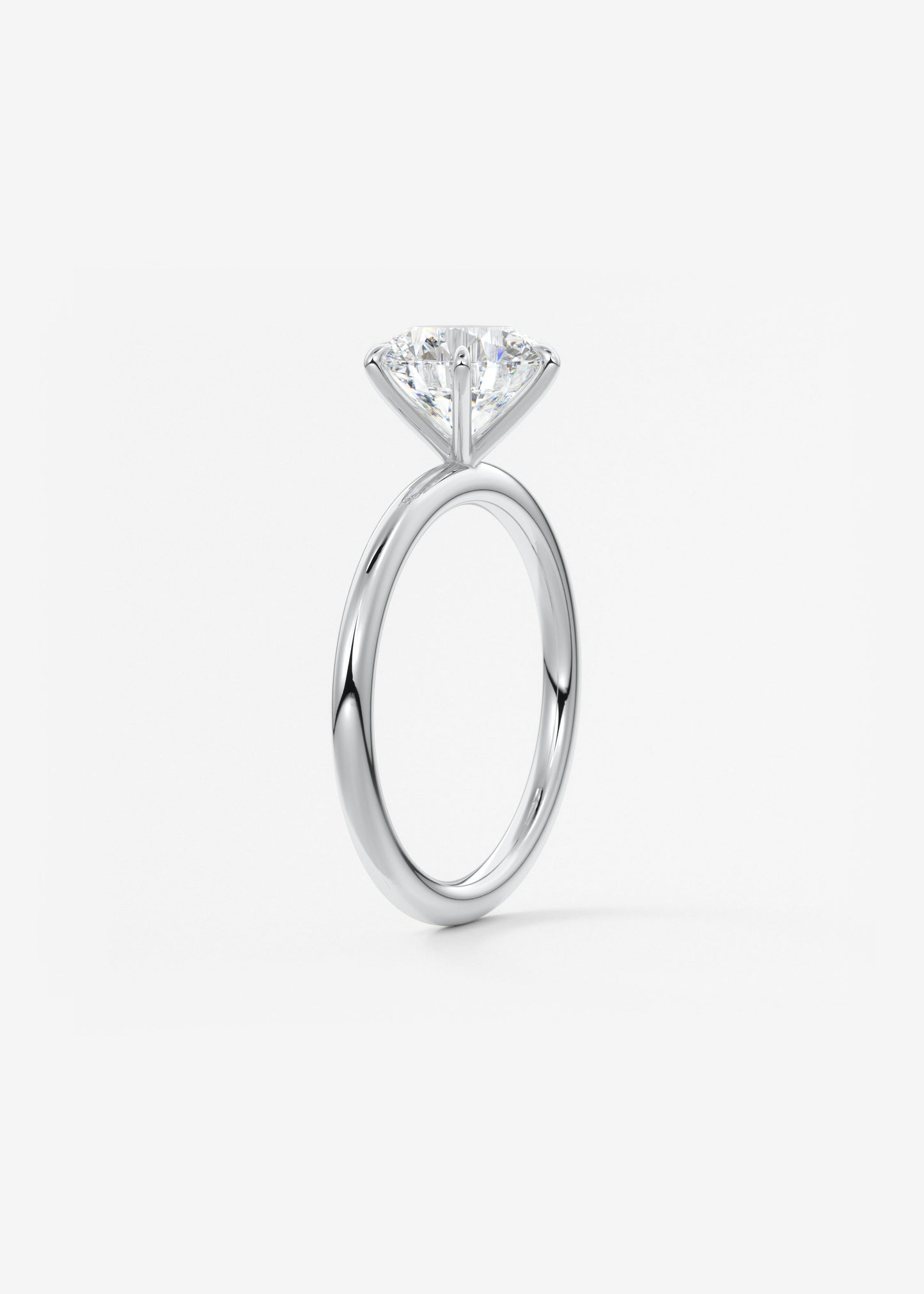 Round Solitaire Lab Grown Diamond Engagement Ring