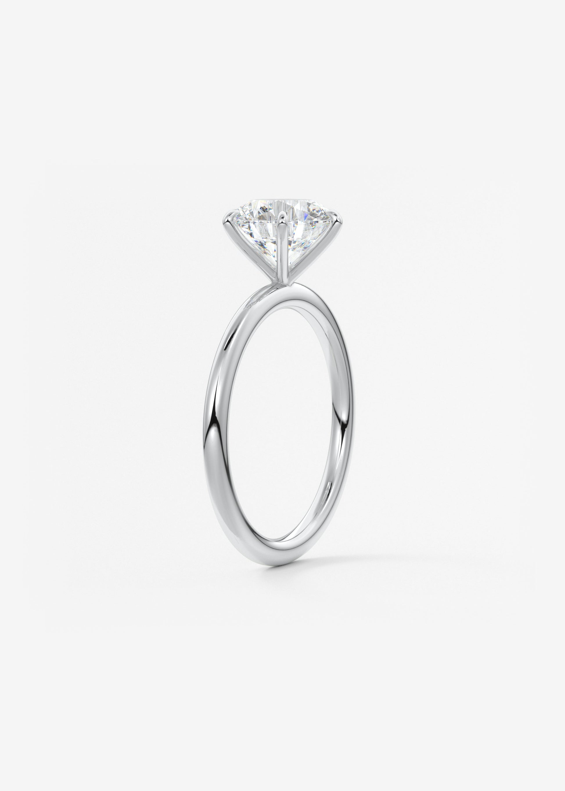 Round Solitaire Lab Grown Diamond Engagement Ring