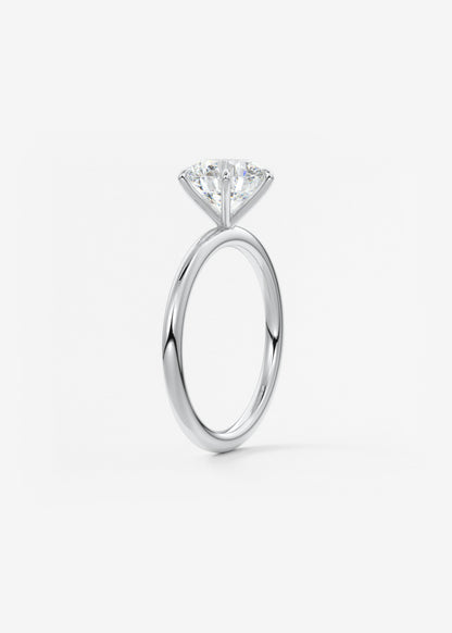 Round Solitaire Lab Grown Diamond Engagement Ring