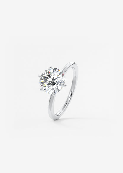 Round Solitaire Lab Grown Diamond Engagement Ring