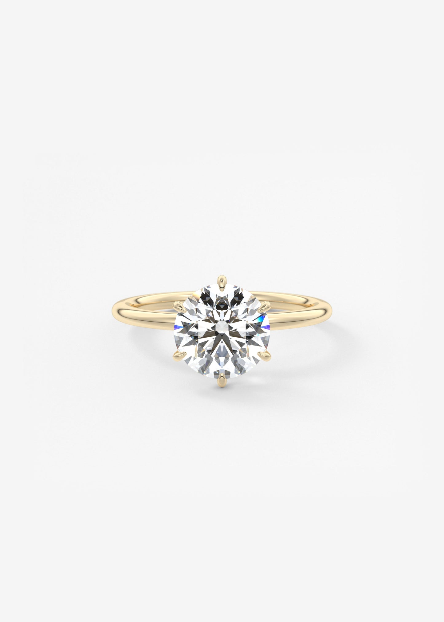 Round Solitaire Lab Grown Diamond Engagement Ring