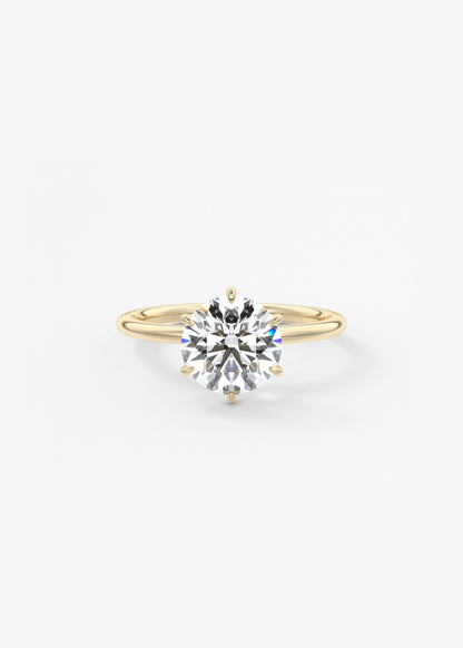 Round Solitaire Lab Grown Diamond Engagement Ring