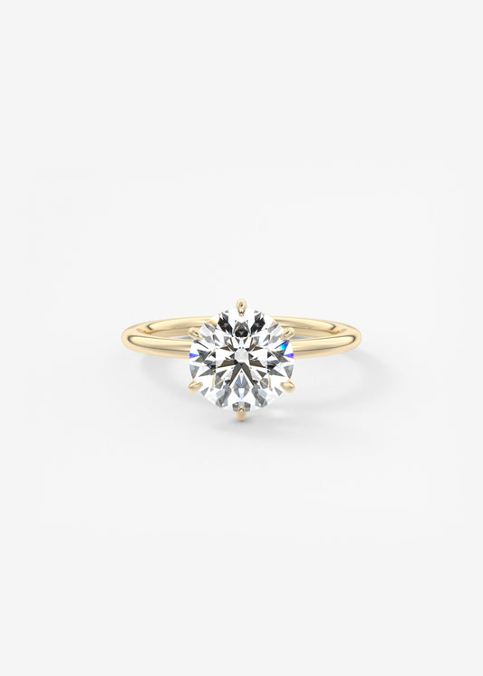 Round Solitaire Lab Grown Diamond Engagement Ring
