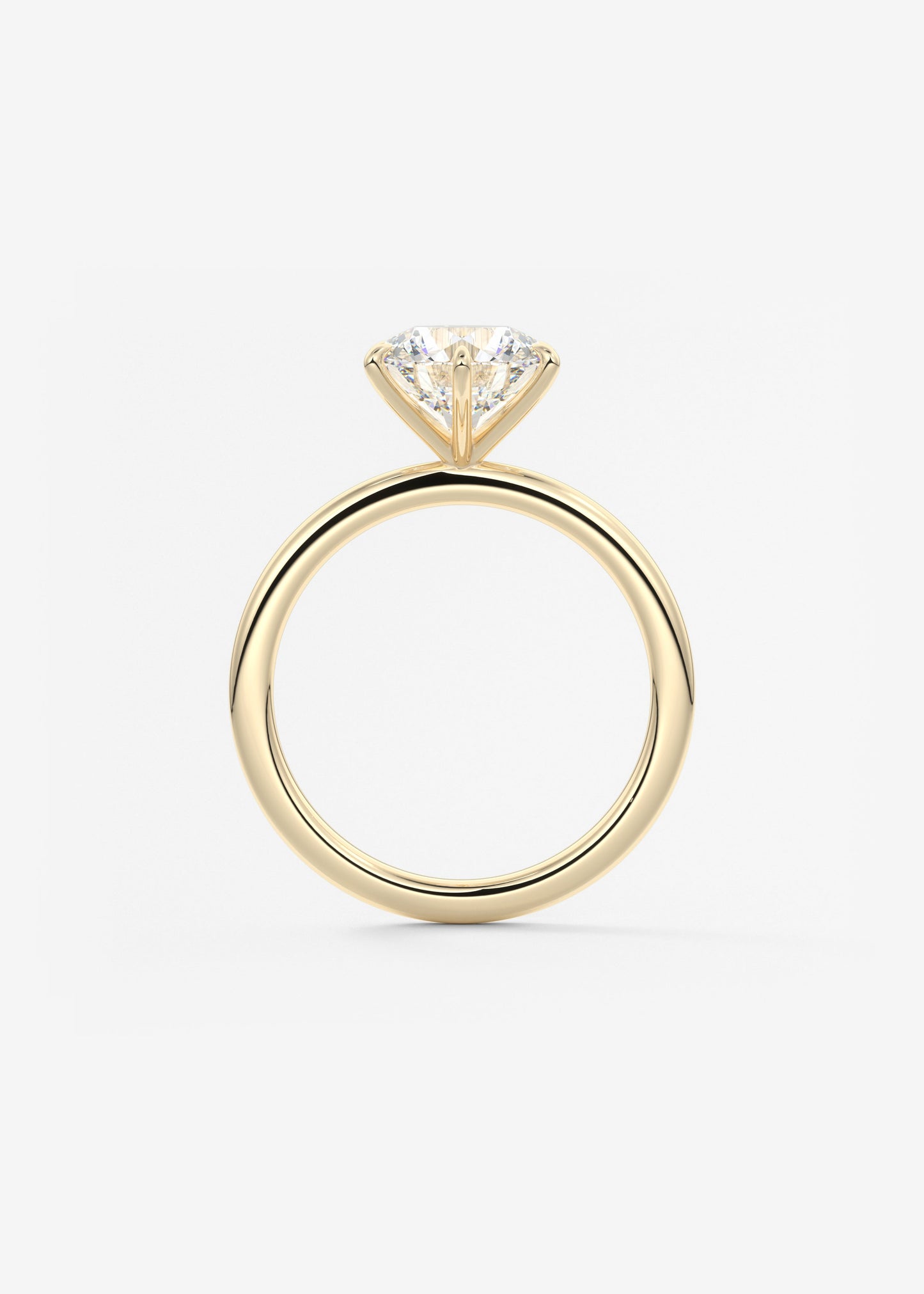 Round Solitaire Lab Grown Diamond Engagement Ring