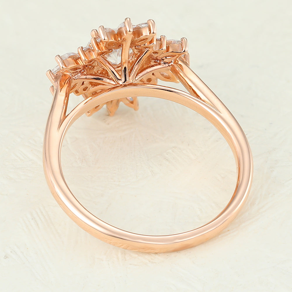Round Cluster Lab-Grown Diamond Engagement Ring