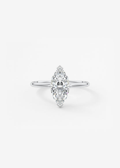Marquise Solitaire Lab Grown Diamond Engagement Ring