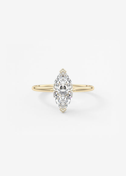 Marquise Solitaire Lab Grown Diamond Engagement Ring