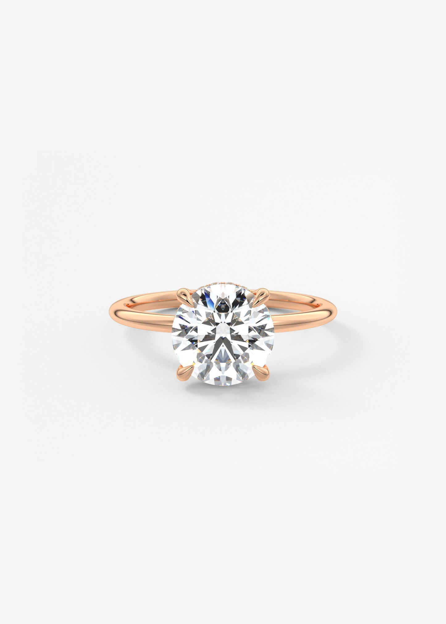 Round Hidden Halo Lab Grown Diamond Engagement Ring