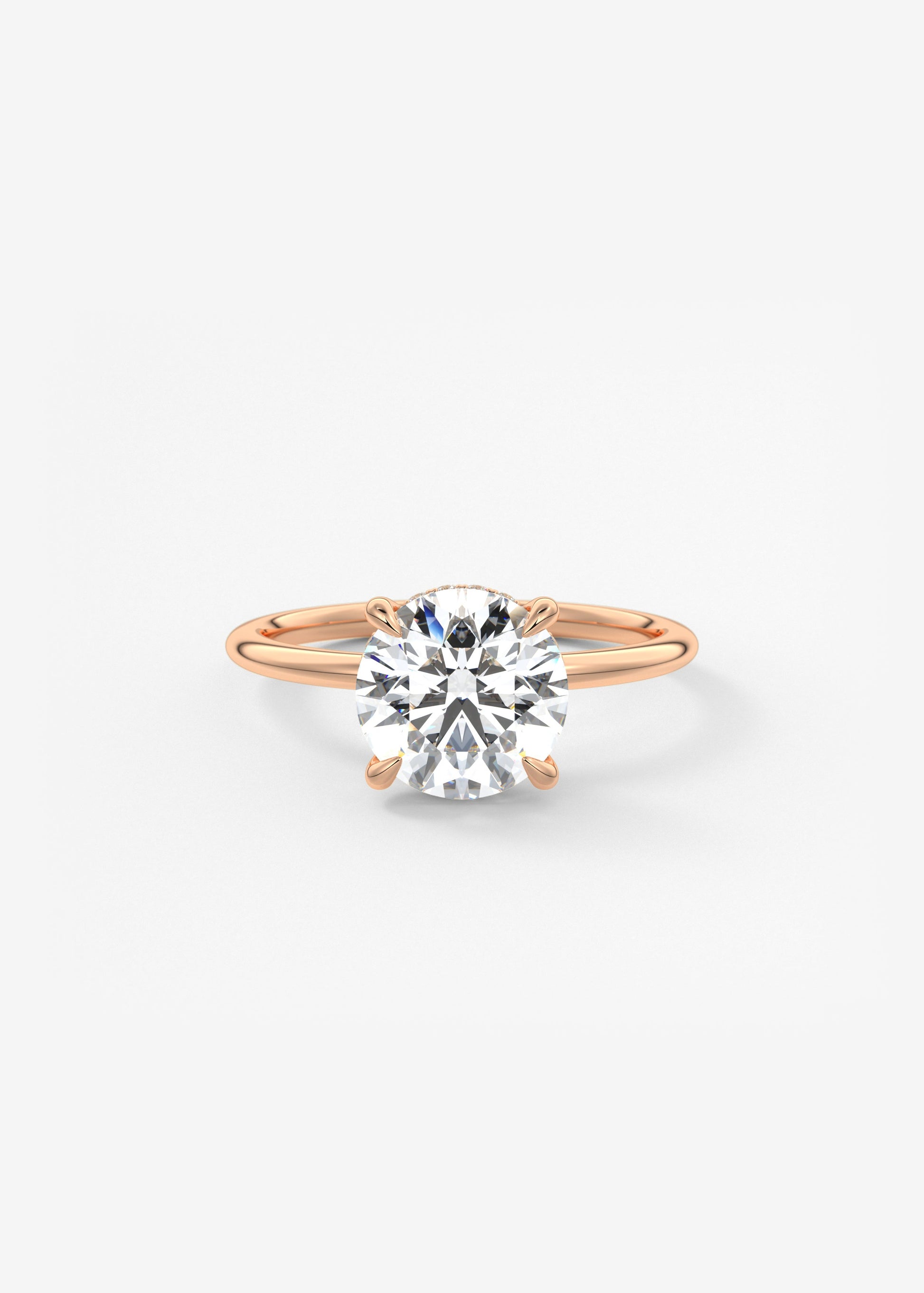 Round Hidden Halo Lab Grown Diamond Engagement Ring