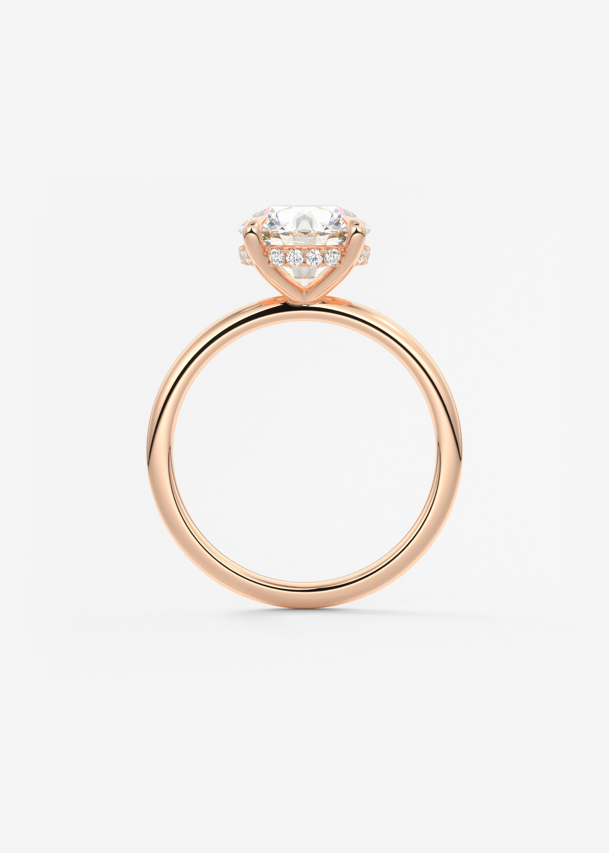 Round Hidden Halo Lab Grown Diamond Engagement Ring