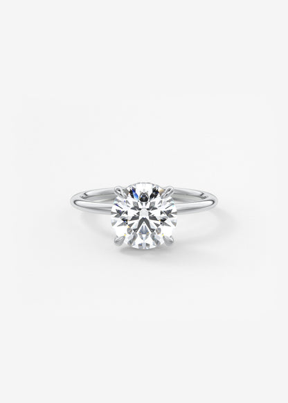Round Hidden Halo Lab Grown Diamond Engagement Ring